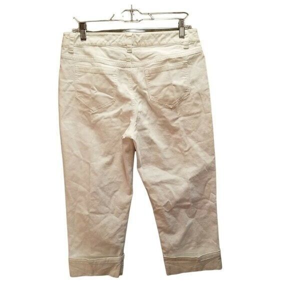 Liz & Co. Womens Size 10 White  Solid Capri Pants - Picture 5 of 10